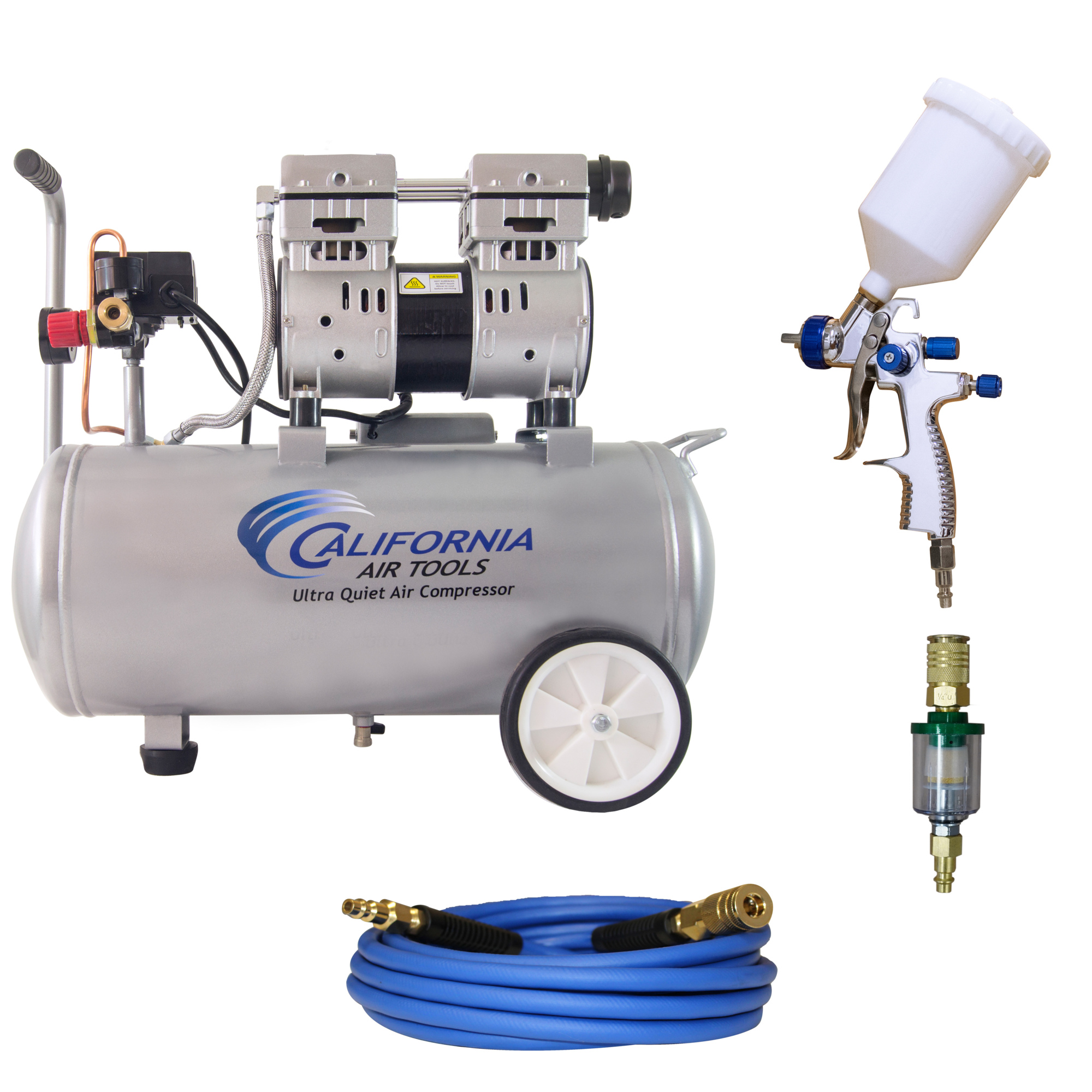 California Air Tools, 8 Gal 1 Hp Compressor w/ Painting Kit, Horsepower 1 HP, Air Tank Size 8 Gal, Volts 110 Model# 8010-PK